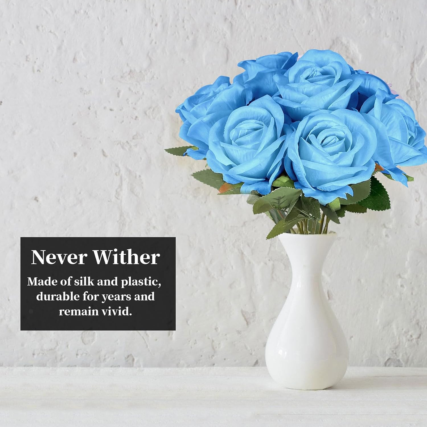 10 PCS Artificial Roses with Long Stems Silk Flowers Realistic Foam Flowers F…