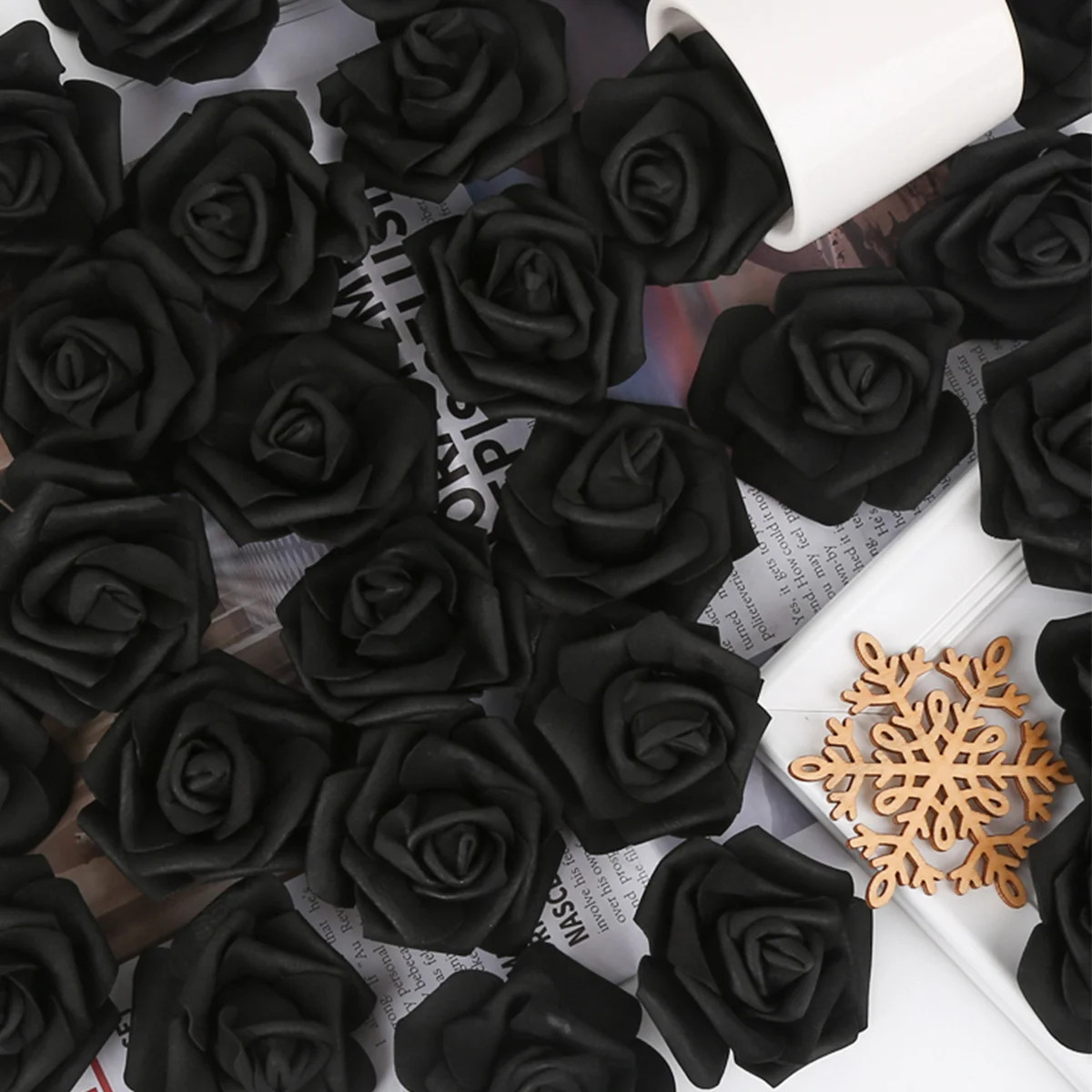 100PCS Artificial Foam Roses Realistic Flowers for Wedding Baby Shower Decor