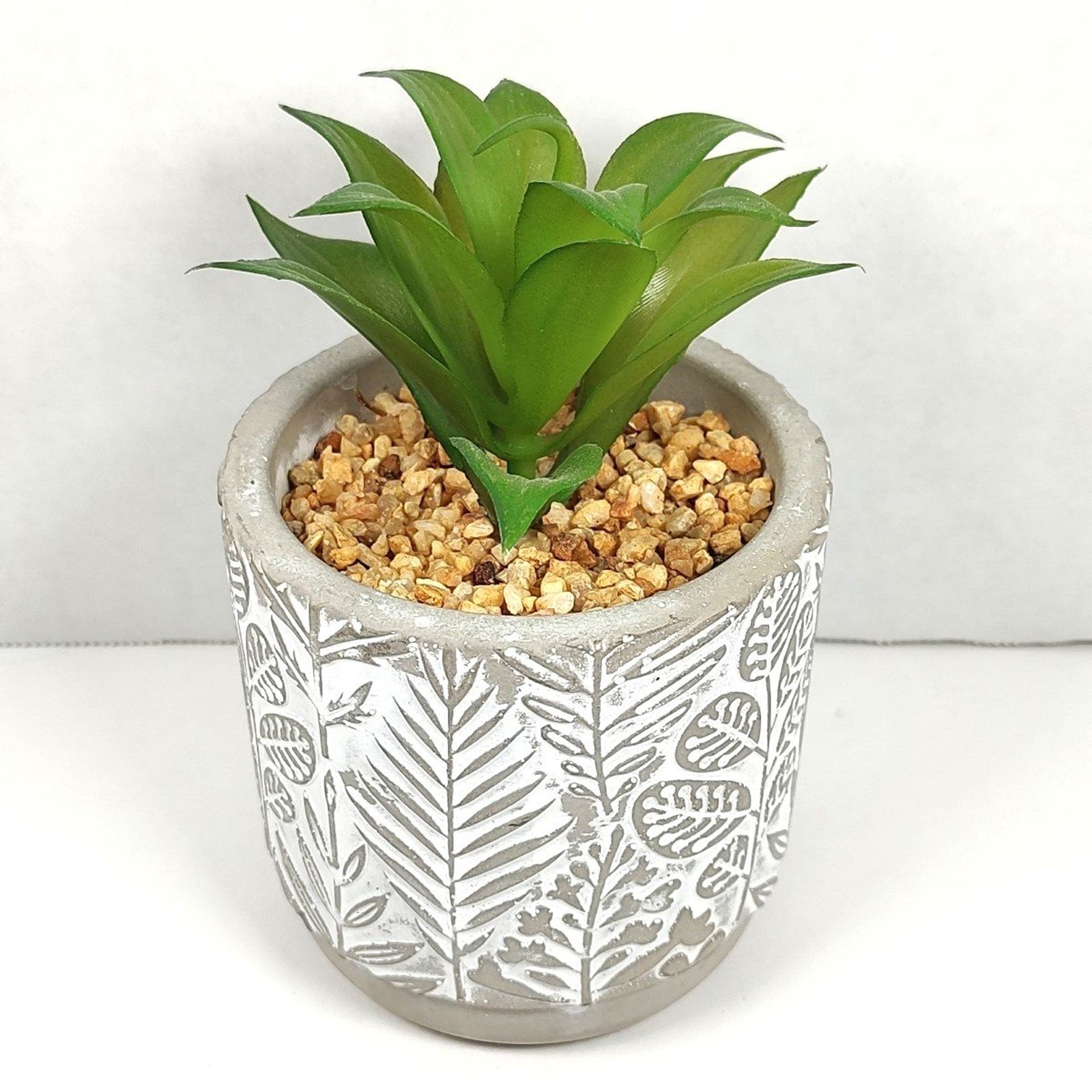 Old East Main Co Neutral Tranquility Artificial Succulent Potted Plant Pebbles