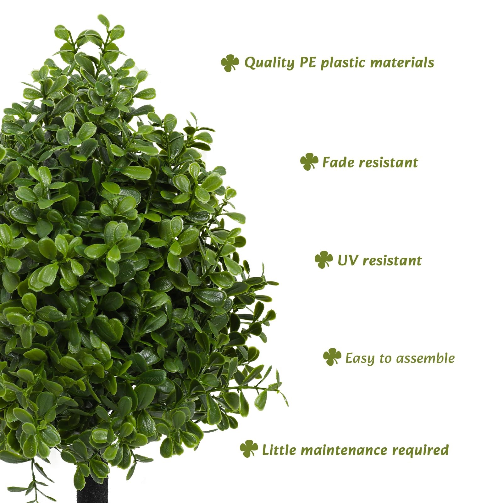 22″ Artificial Boxwood Topiary Bushes Ball Trees, Outdoor Artificial Plant Se…