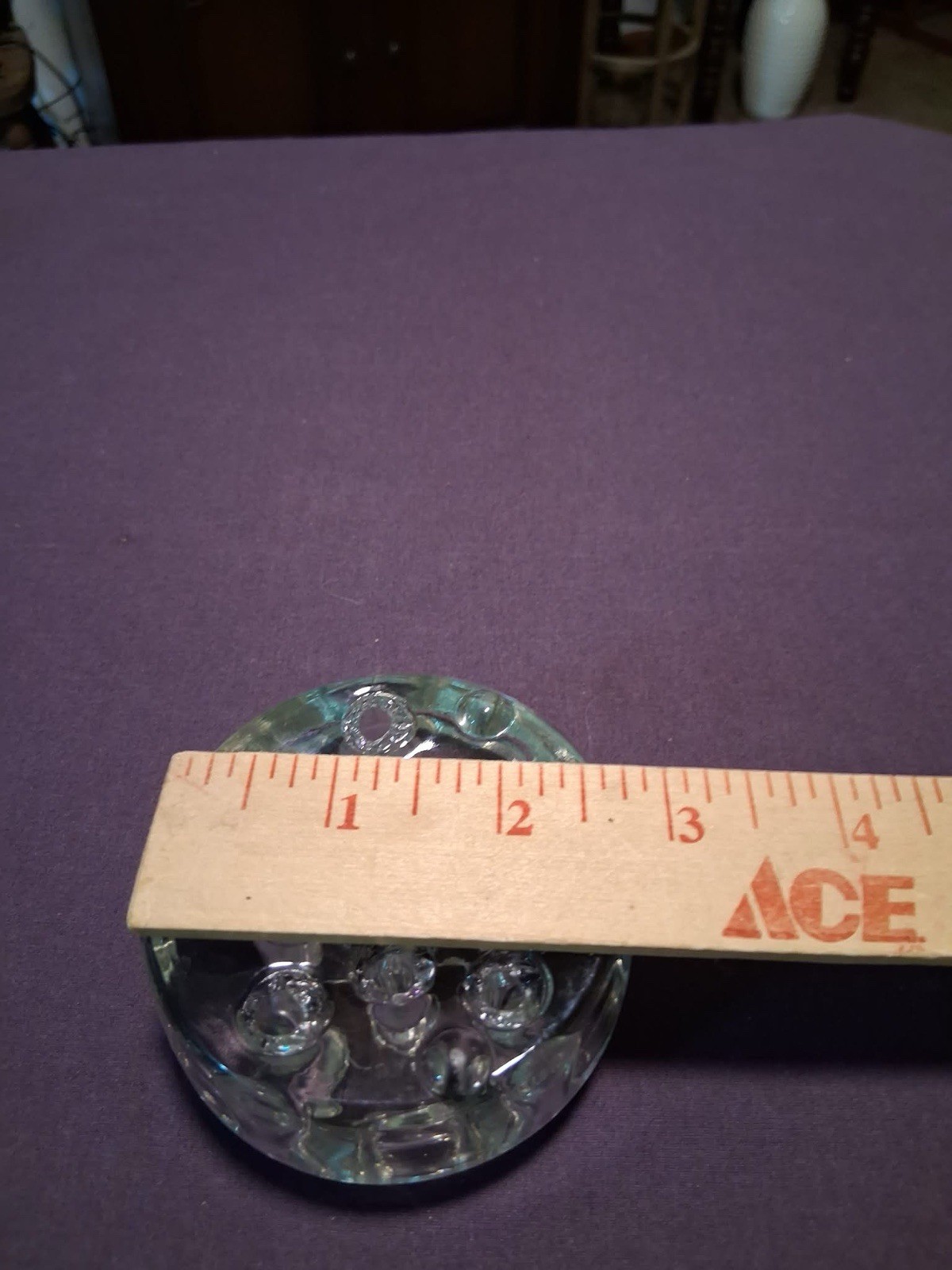 Clear Glass Flower Frog Multi-Hole Floral Arranger 3.5 in W x 1.5 in H