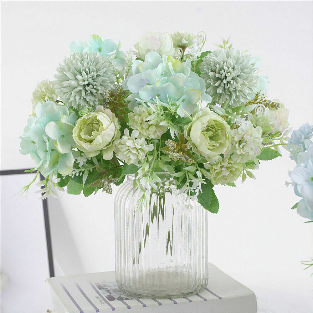 Silk Peony Artificial Fake Flowers Bunch Bouquet Home Wedding Party Decor Hot US