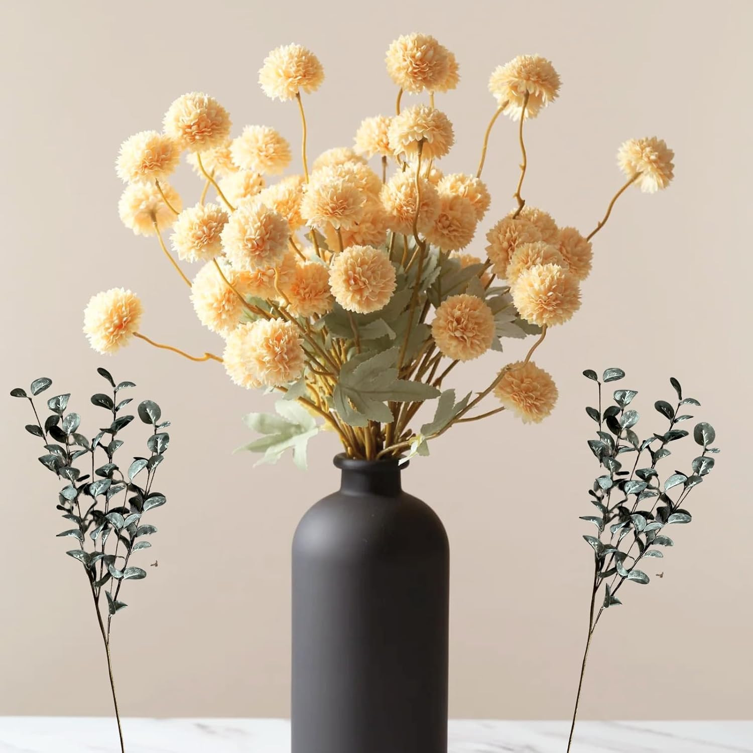 Beige Silk Flower Arrangements Home Decor, Large Floral Centerpieces for Tables,