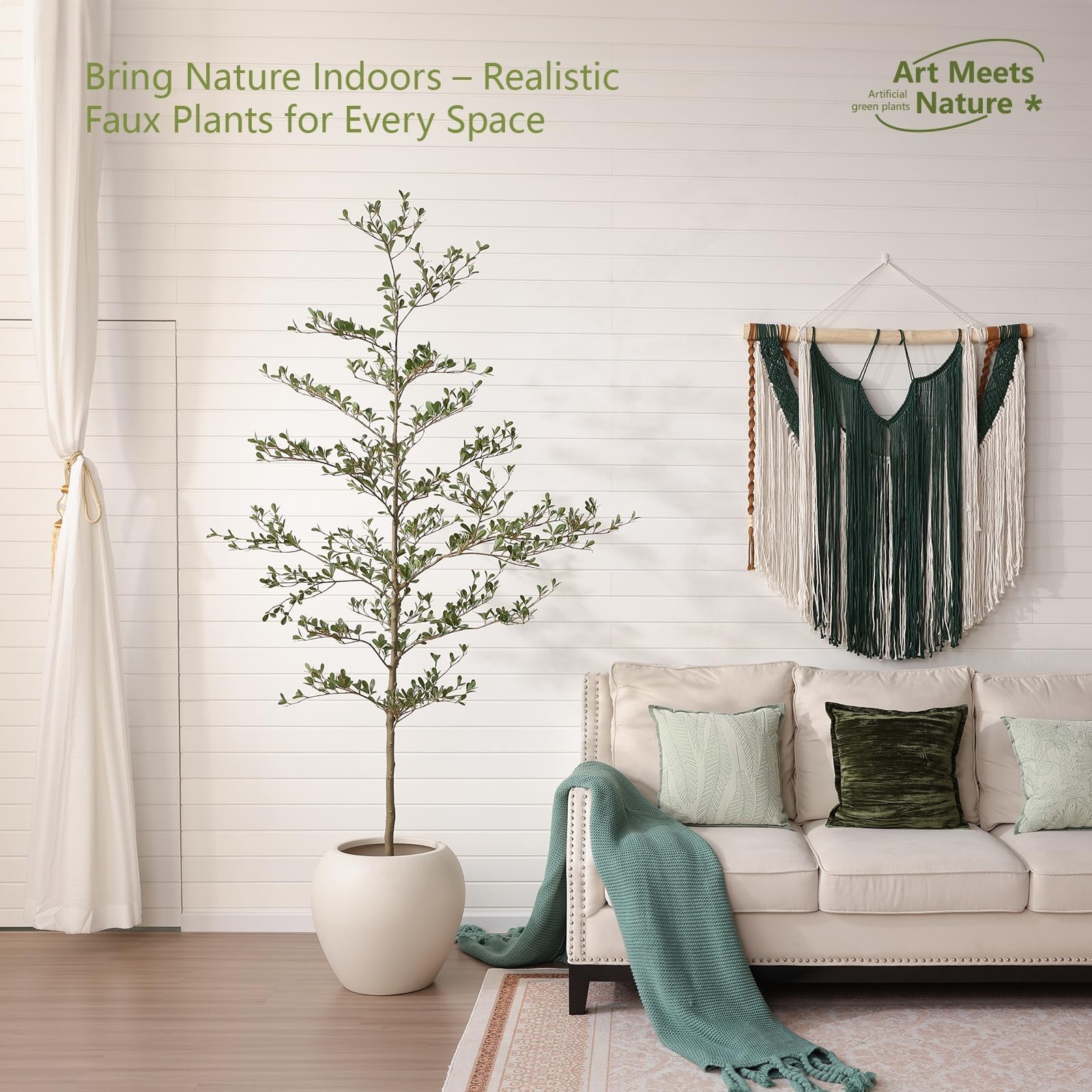 Verinatural 6ft Shady Lady Faux Tree, Artificial Black Olive Tree XYHGL210cm-1