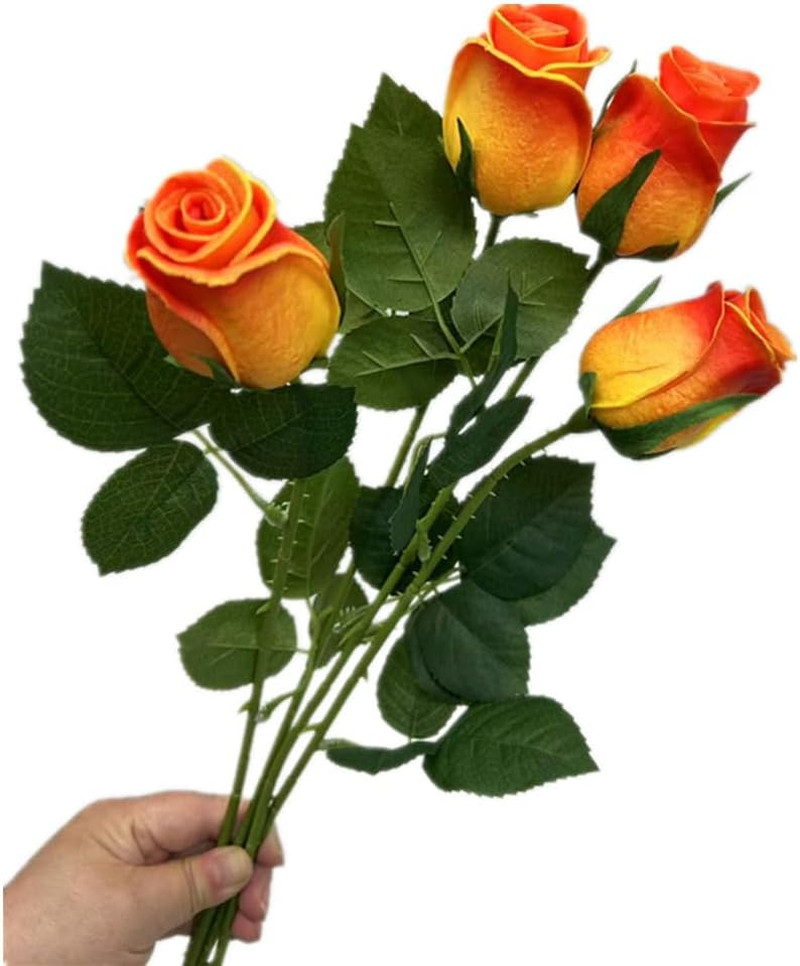 20Pcs Lifelike Orange Foam Roses for Wedding Decor & DIY Arrangements