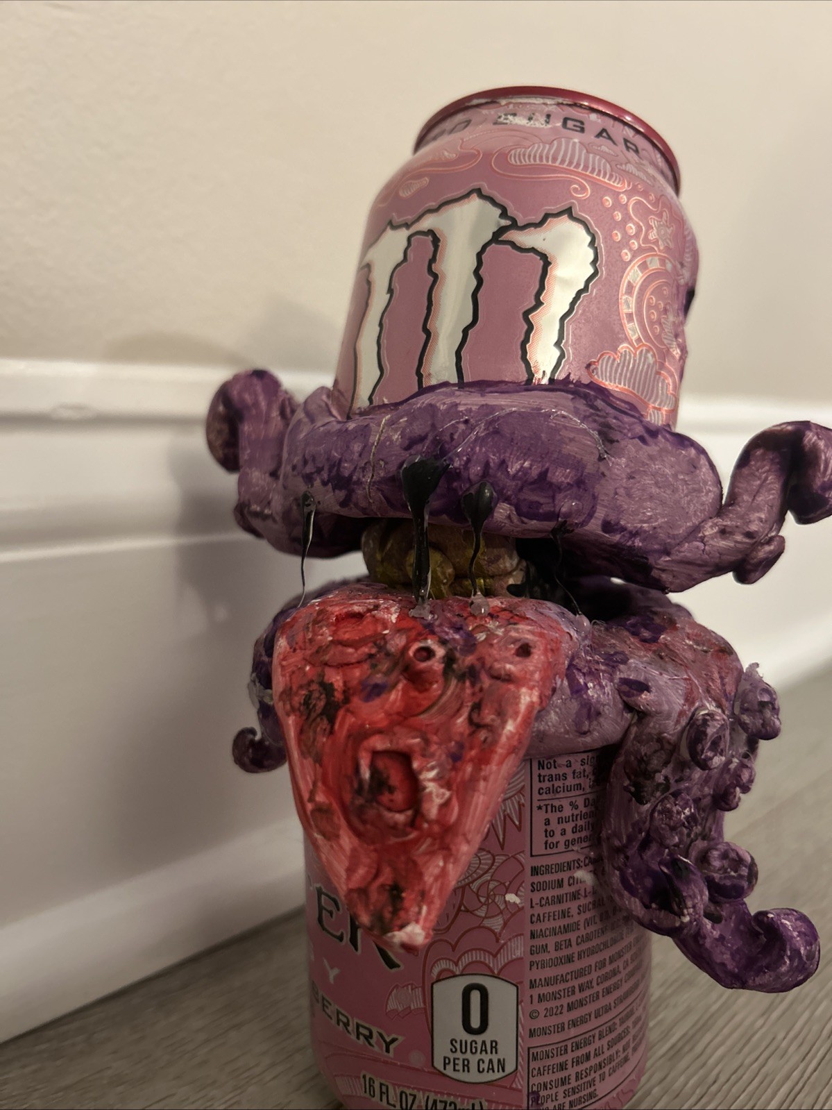 The monster octopus from the energy drink . made of clay.
