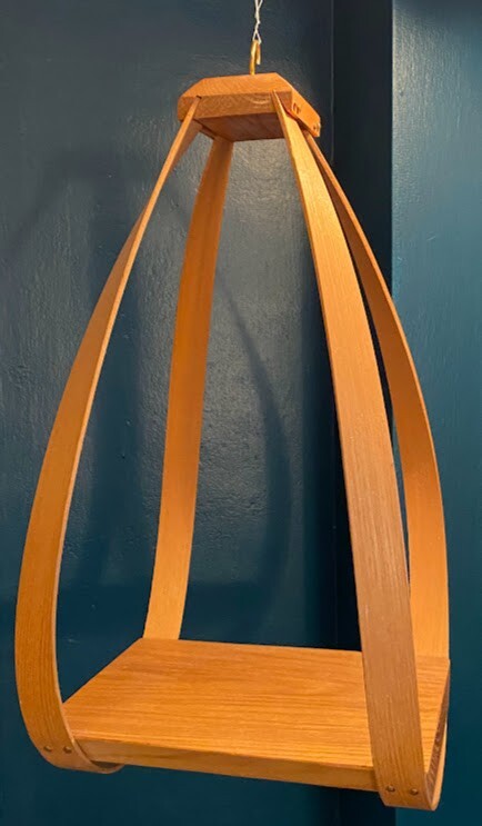 Bentwood Teardrop Hanging Wood Plant Planter Stand Shelf mcm mid century modern 