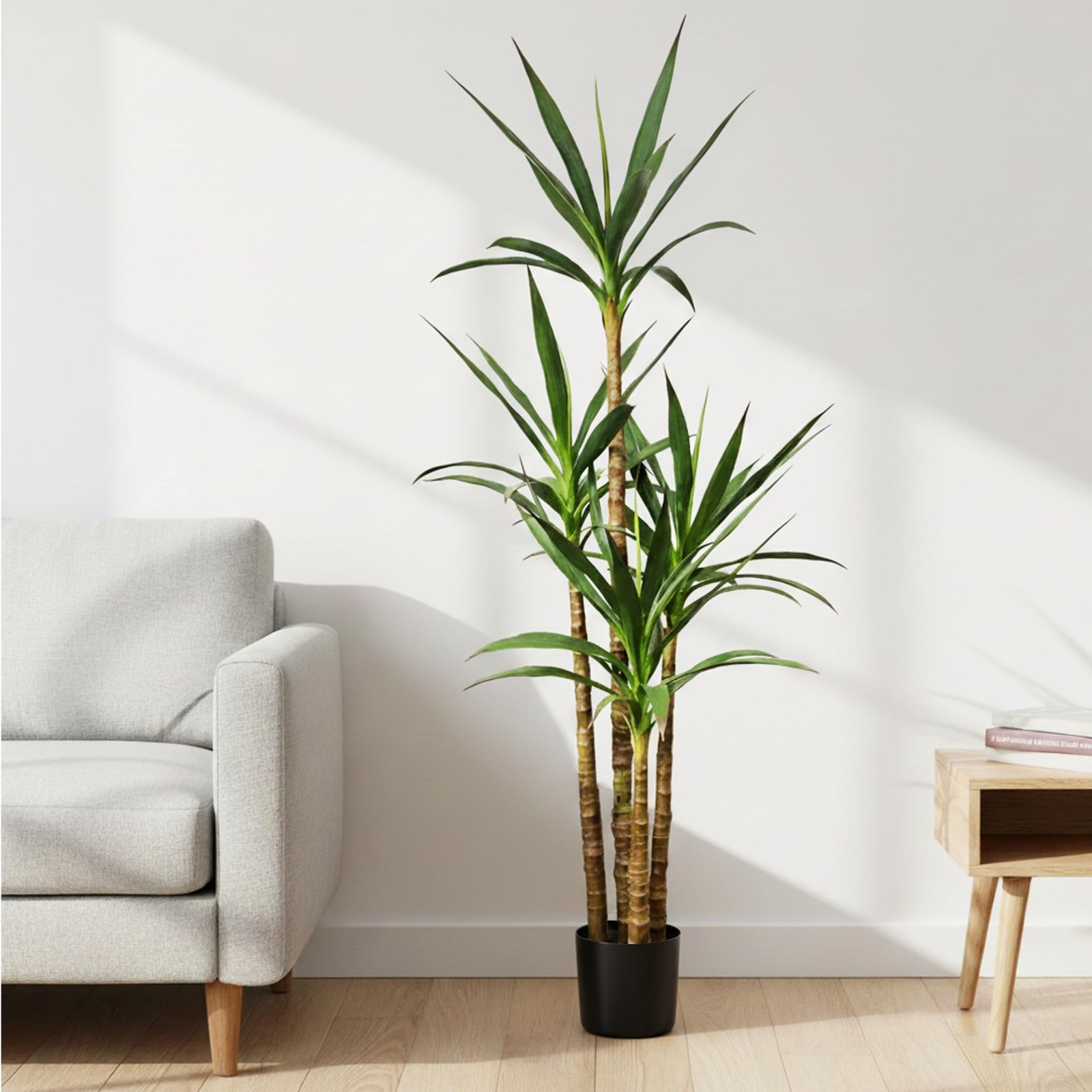 Artificial Trees 4.8Ft Faux Tree 4 Heads Agave Plants, Tall Plant Fake Plant …