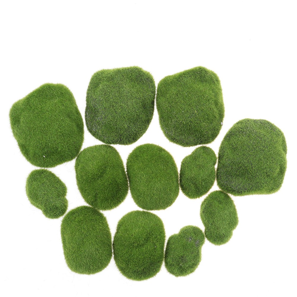 Green Simulation Moss Rocks Fake Plants for Class Projects and Event Decorations