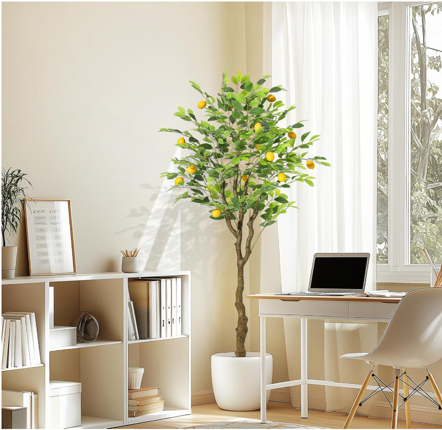 5FT Artificial Lemon Tree – 60In Fake Lemon Tree for Home Office Decor