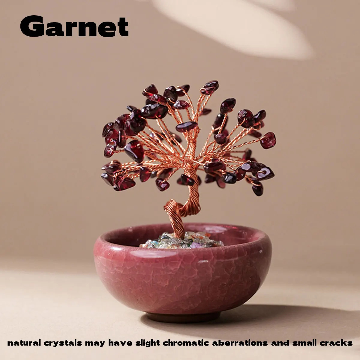 1PC Natural Crystal Tree Handmade Tree Copper Wire Life Small Bowl Flowerpot new