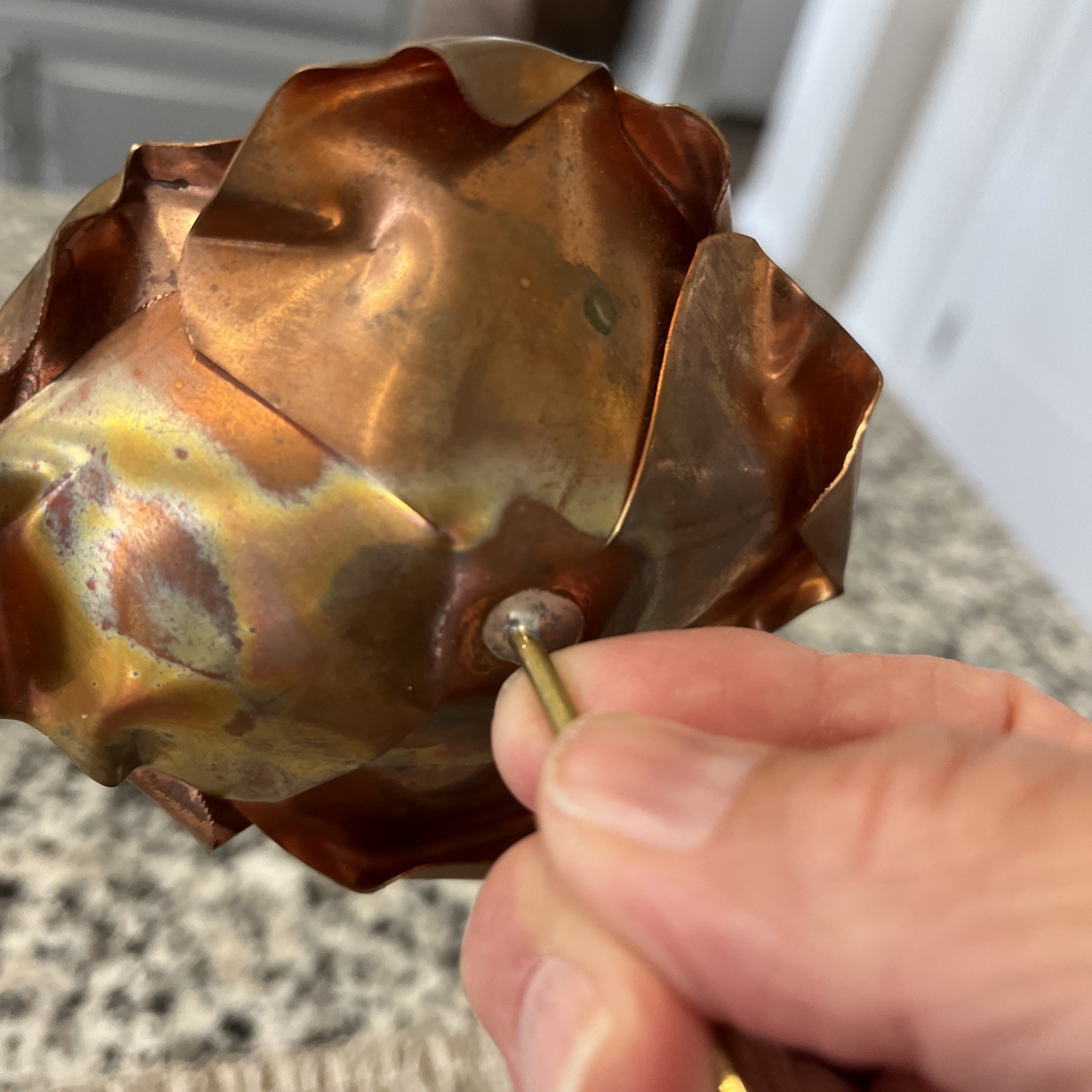Vintage Handcrafted Forever Rose Copper Metal