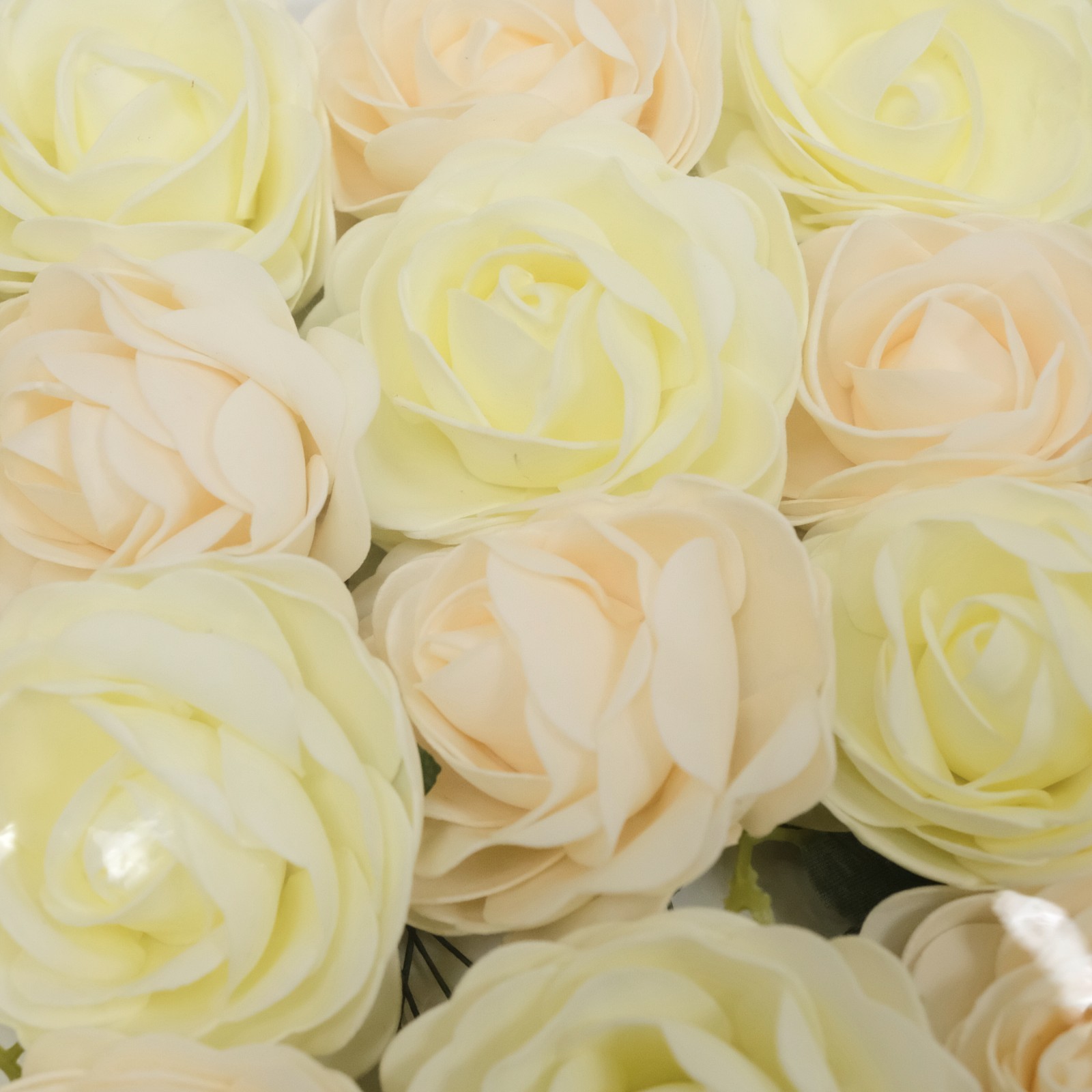 Tophouse Artificial Roses Cream and Ivory Lot of 40 Roses DIY Bouquets