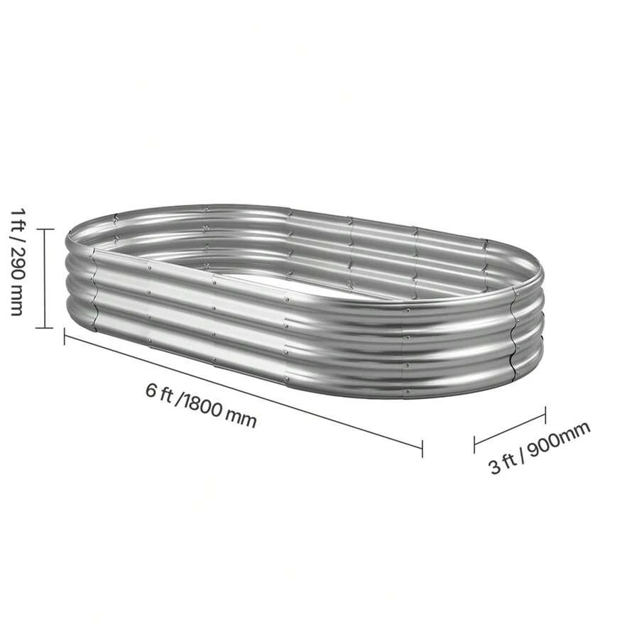 Metal Raised Garden Bed 6 X 3 1 Ft Outdoor Galvanized Planter Box Open Bottom