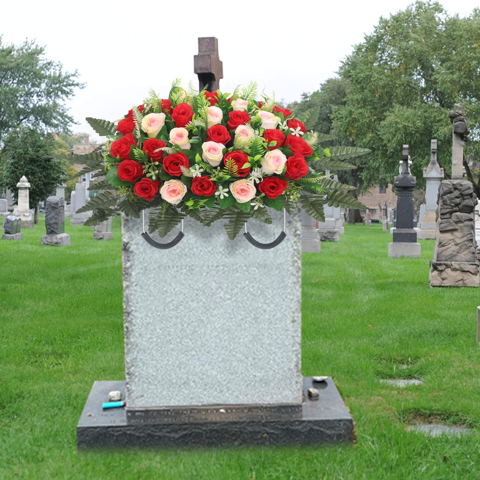 Artificial Cemetery Flower Saddles Cemetery Flowers for Grave Memorial Grave …
