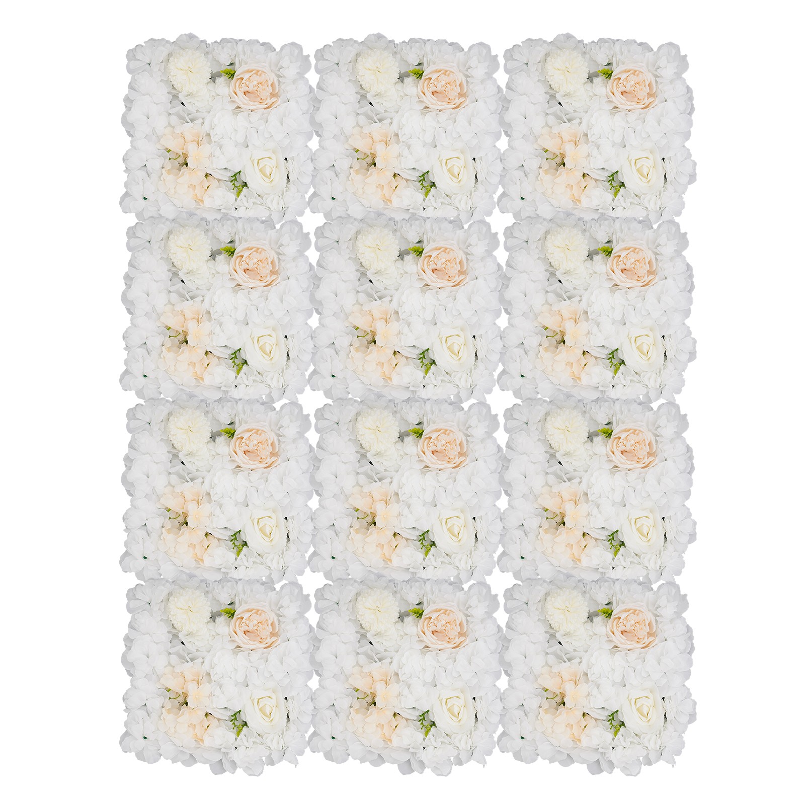 Artificial Flower Wall Panels, Artificial Flower Wall Backdrop, 12PCS Panels