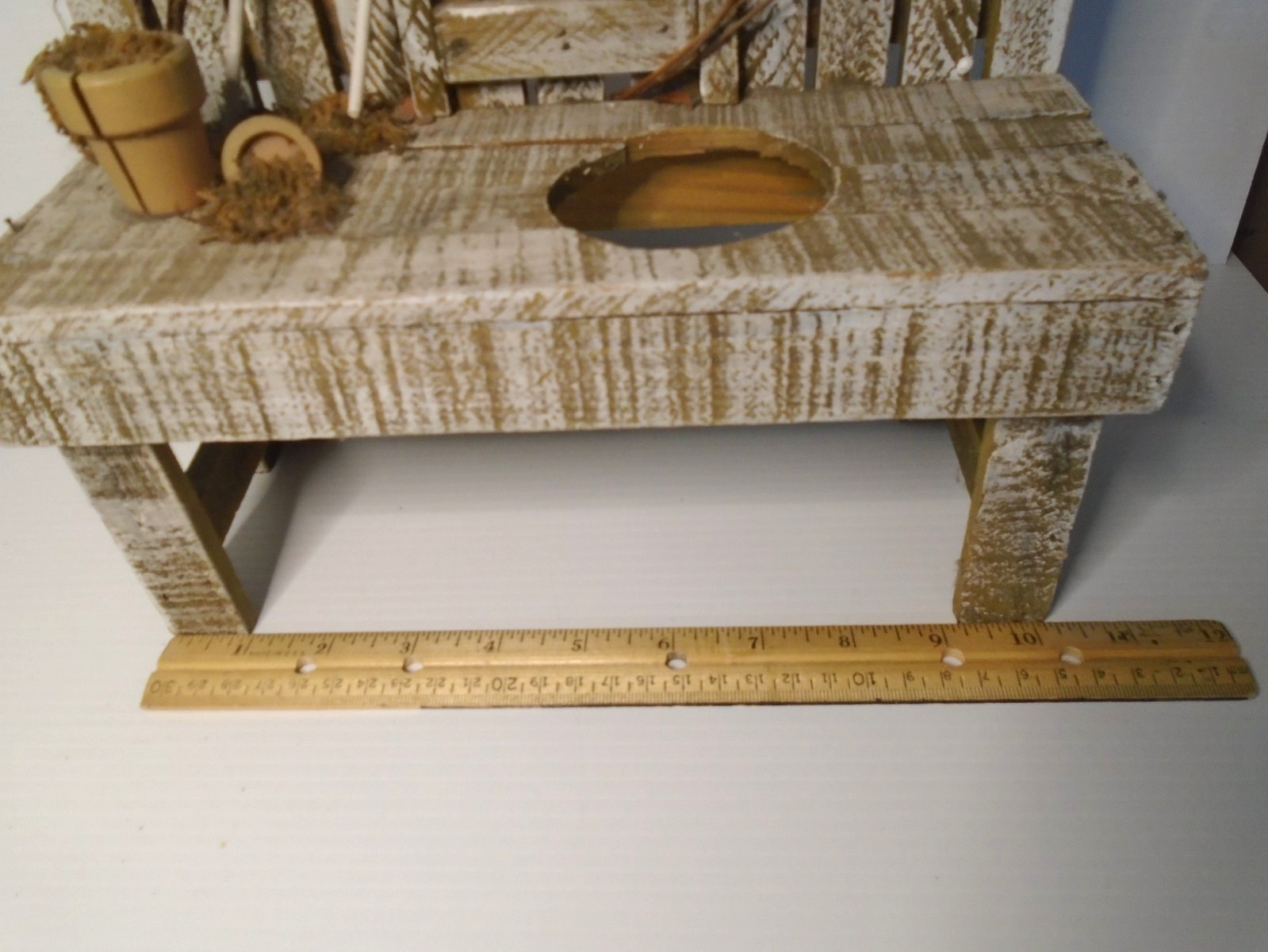 Wood Chair Bench Planter Flower Pot Holder Shabby Chic Rustic Prairie Cottage