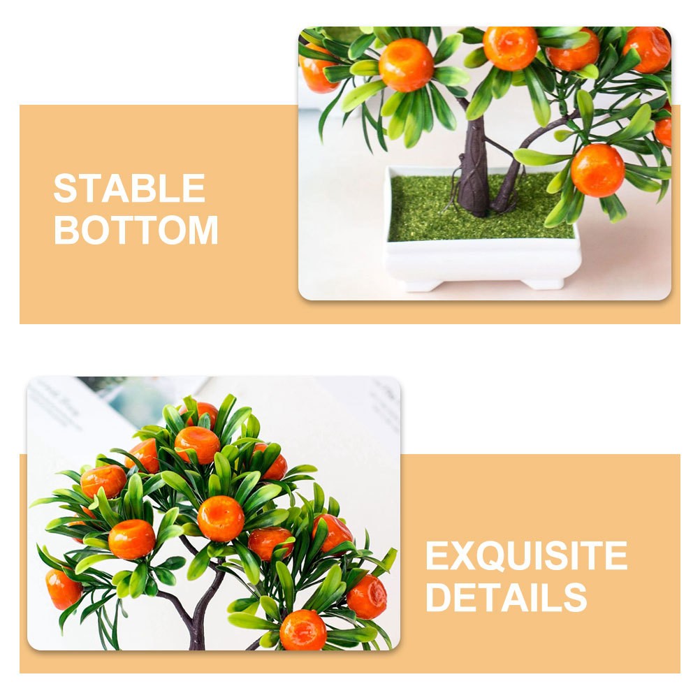 Fake Bonsai Tree Artificial Potted Fruit Tree Fruit Kitchen Decor Adornment