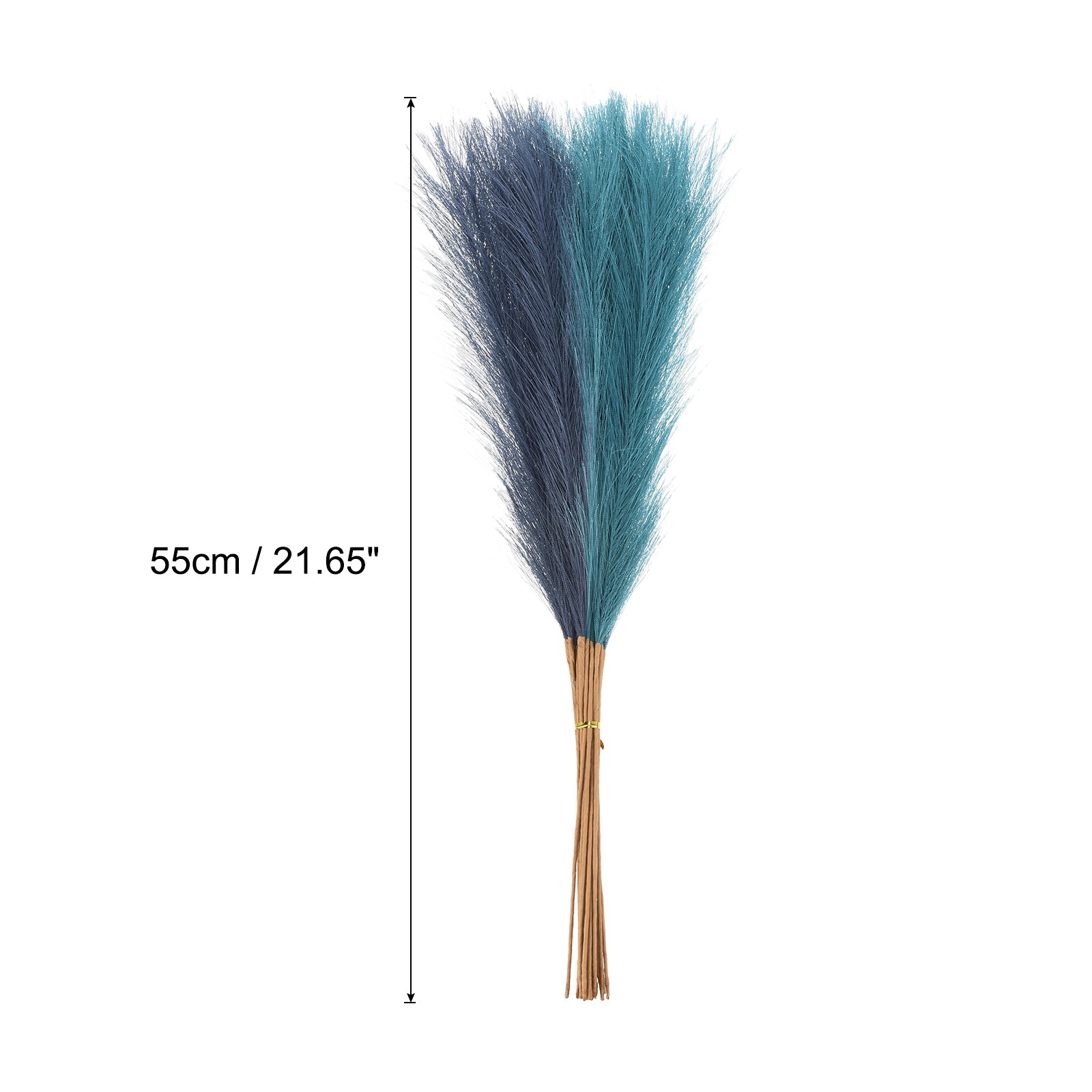 20 x Faux Pampas Grass,21″/55cm Fake Pampas Grass Decor,Dark Blue/Light Blue