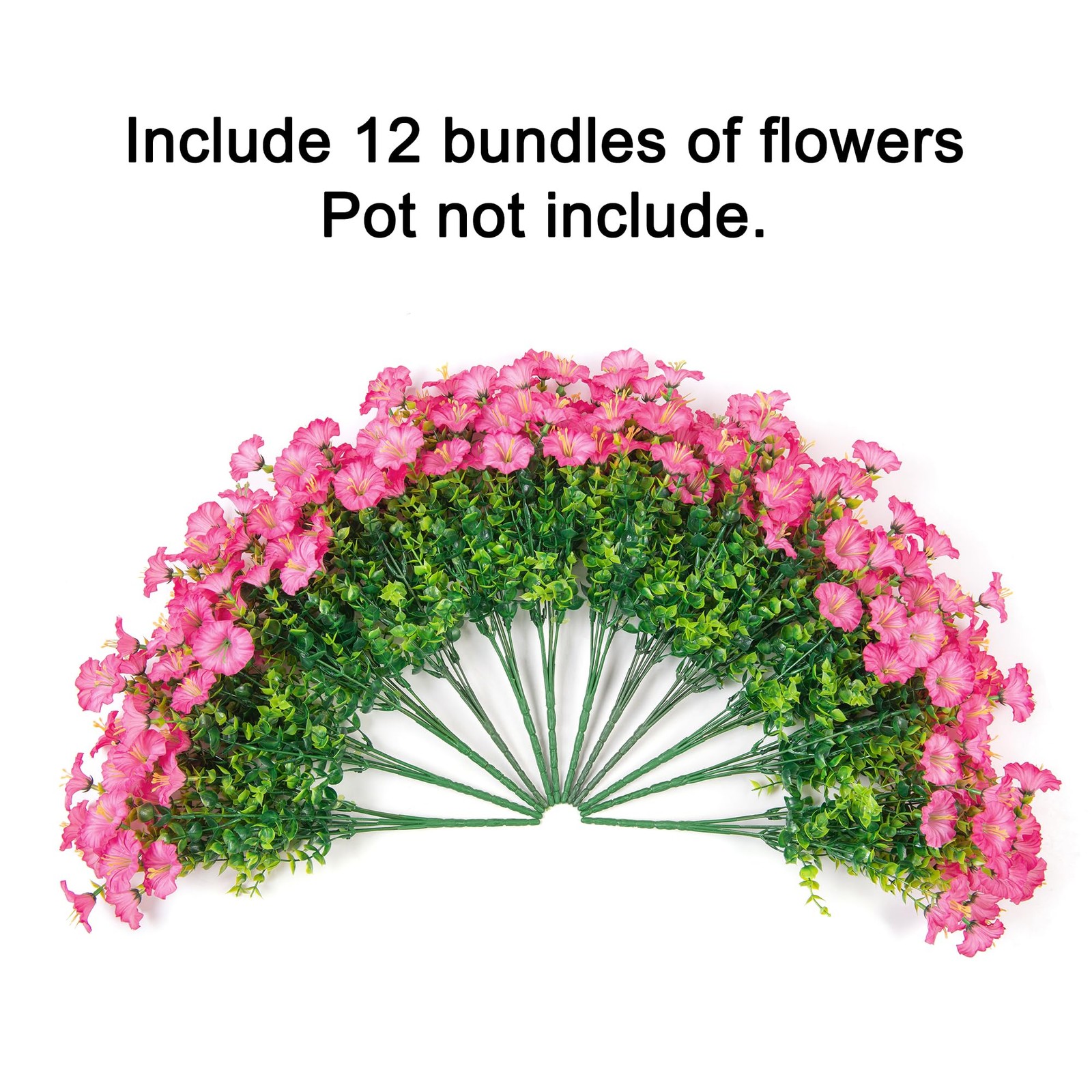 Artificial Flowers Fake Plants for Outdoors Decoration, 12 Bundles Pink Silk …