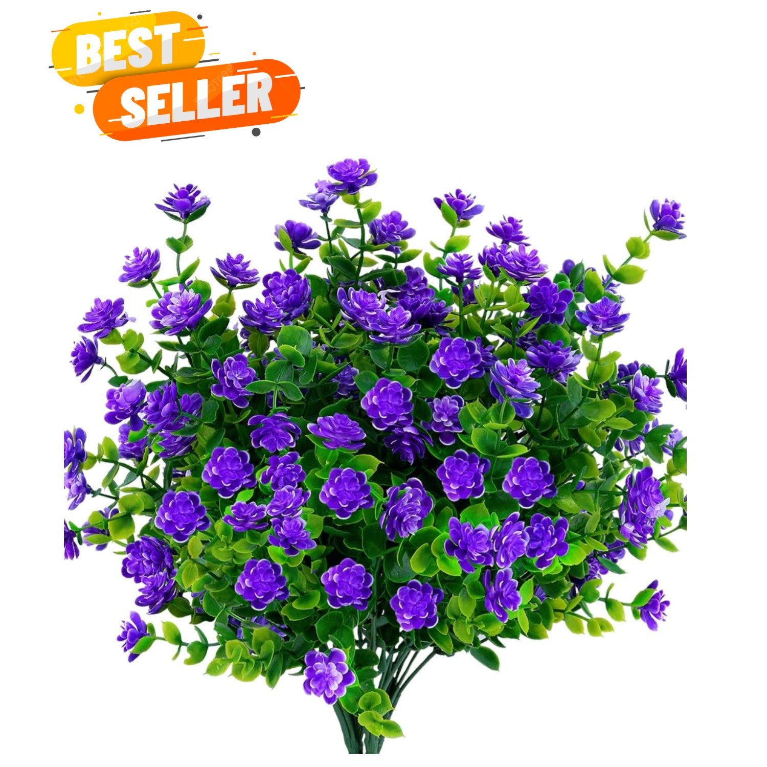 Vibrant UV Resistant Purple Boxwood Flowers – 4-Pack Faux Plants for All Spaces