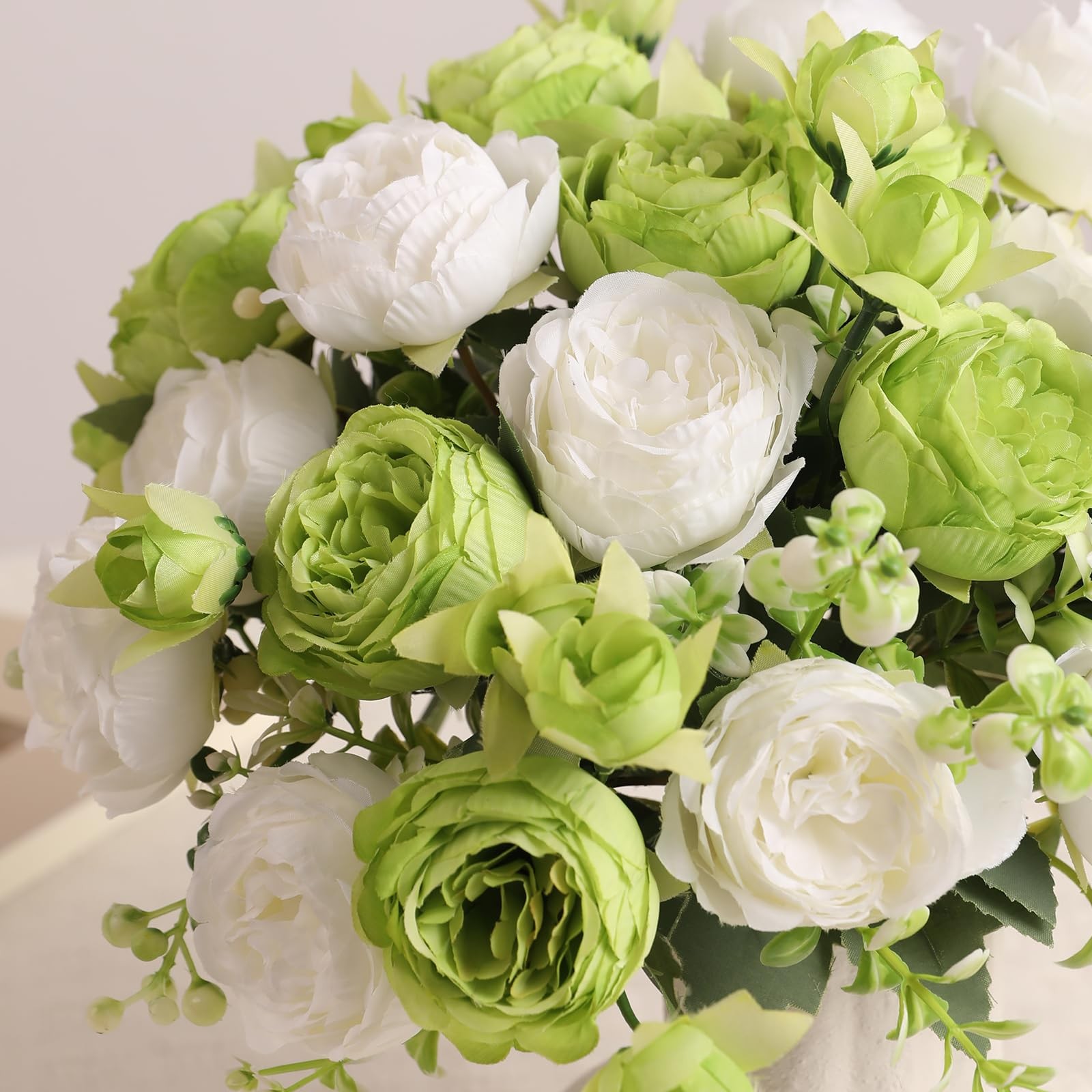 Peony Artificial Flowers 2 Bunches Silk Bouquets for Weddings & Home Decor