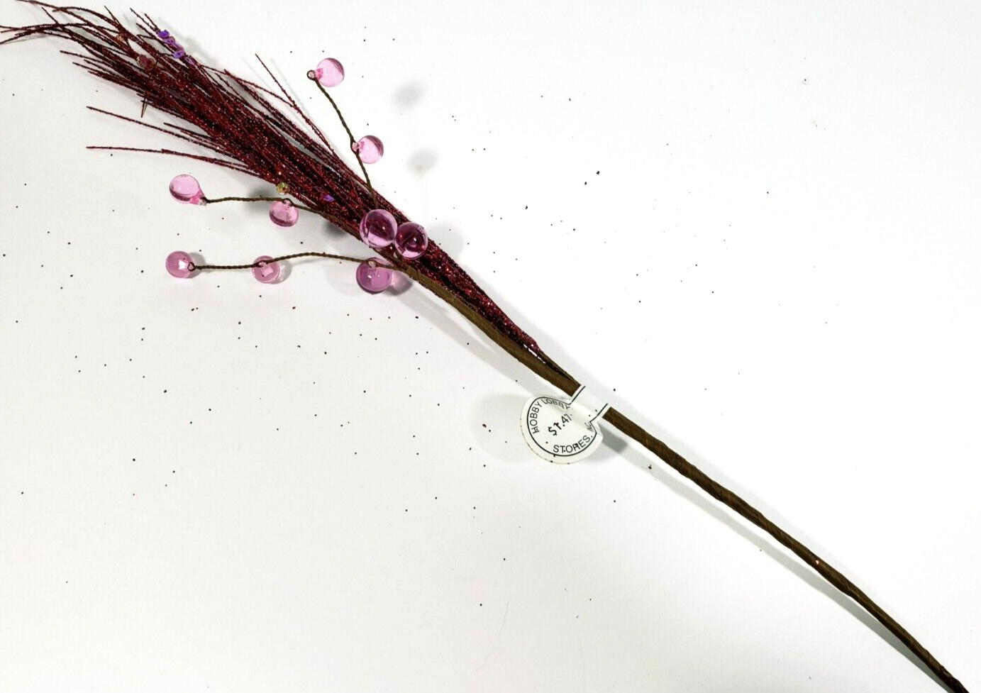 Glitter Pink With Jewels Floral Spray Picks 16″ Holiday Picks NWOT Set of 7
