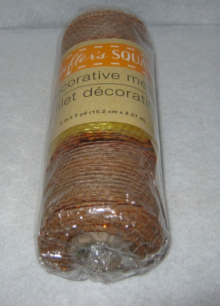 Crafter’s Square – Decorative Mesh – Fall Colors Tan, Orange & Yellow – New