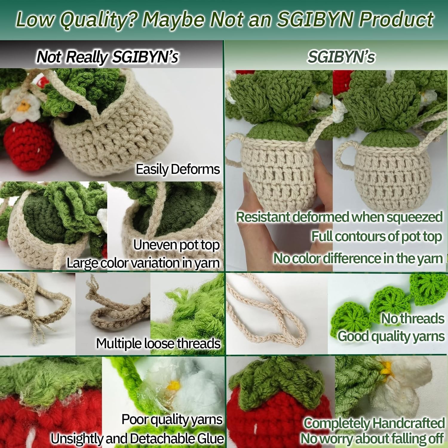 Crochet Hanging Plant for Car,Car Decorations Interior,Plant Strawberry Aesth…