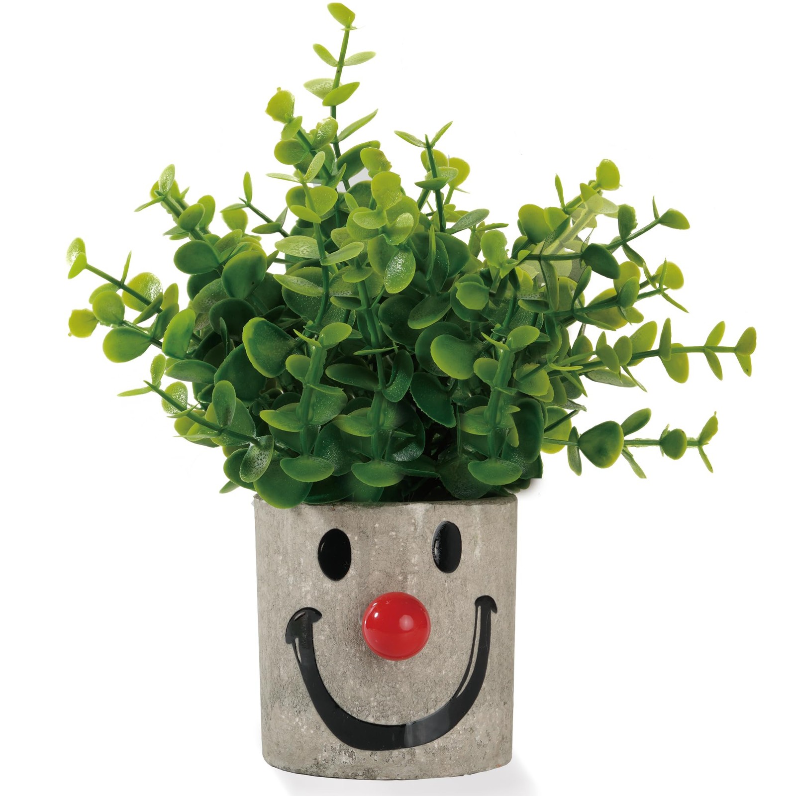 Sprmgisle Mini Potted Fake Plants Artificial Plastic Eucalyptus Green