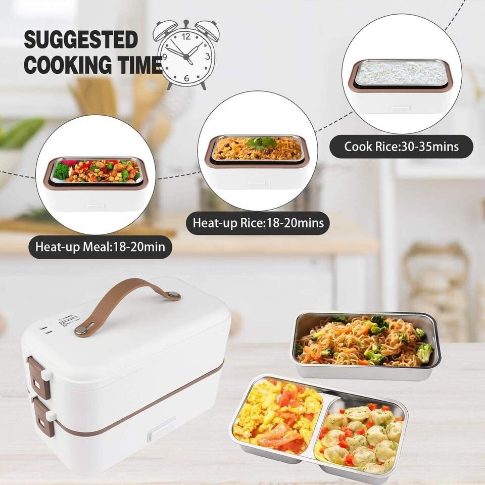 Heated Lunch Box 800 ml Self Cooking Electric Lunch Box, Portable Food Warmer
