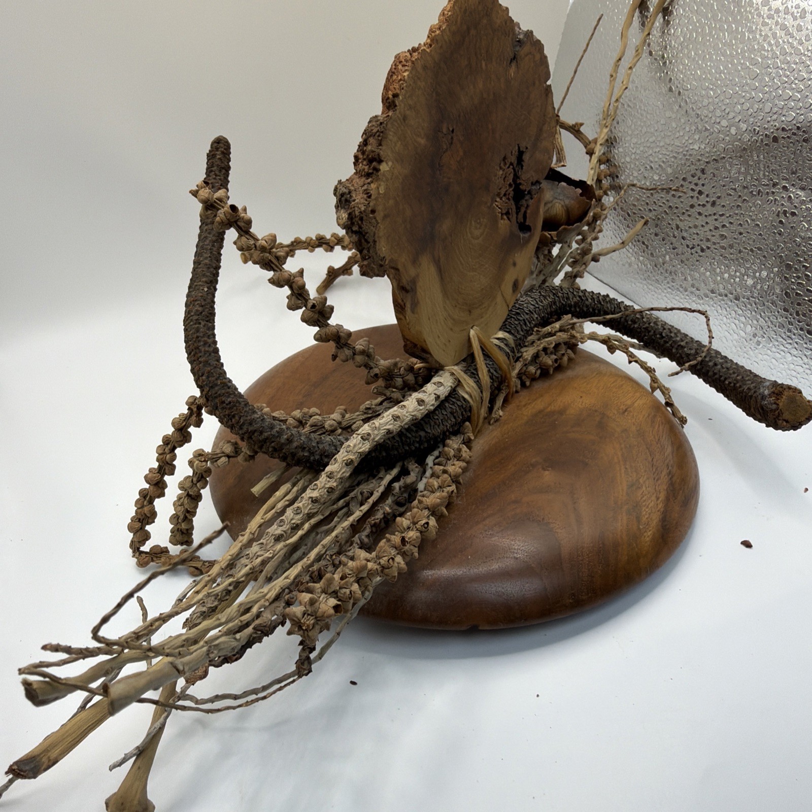 Drift Wood, Dried Pods, Dried Plants Centerpiece Sculpture Shelf Decor Handmade