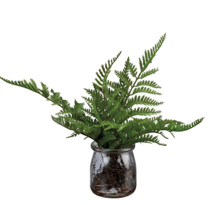 Primitives by Kathy Faux Fern Marsh Fern Glass Jar Farmhouse Rustic Decor