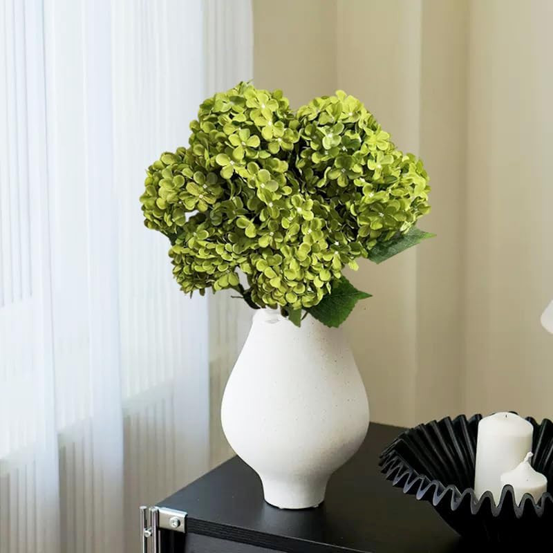 8 Pcs Large Hydrangea Artificial Flowers 27.5 Inches Realistic Single Long Stem