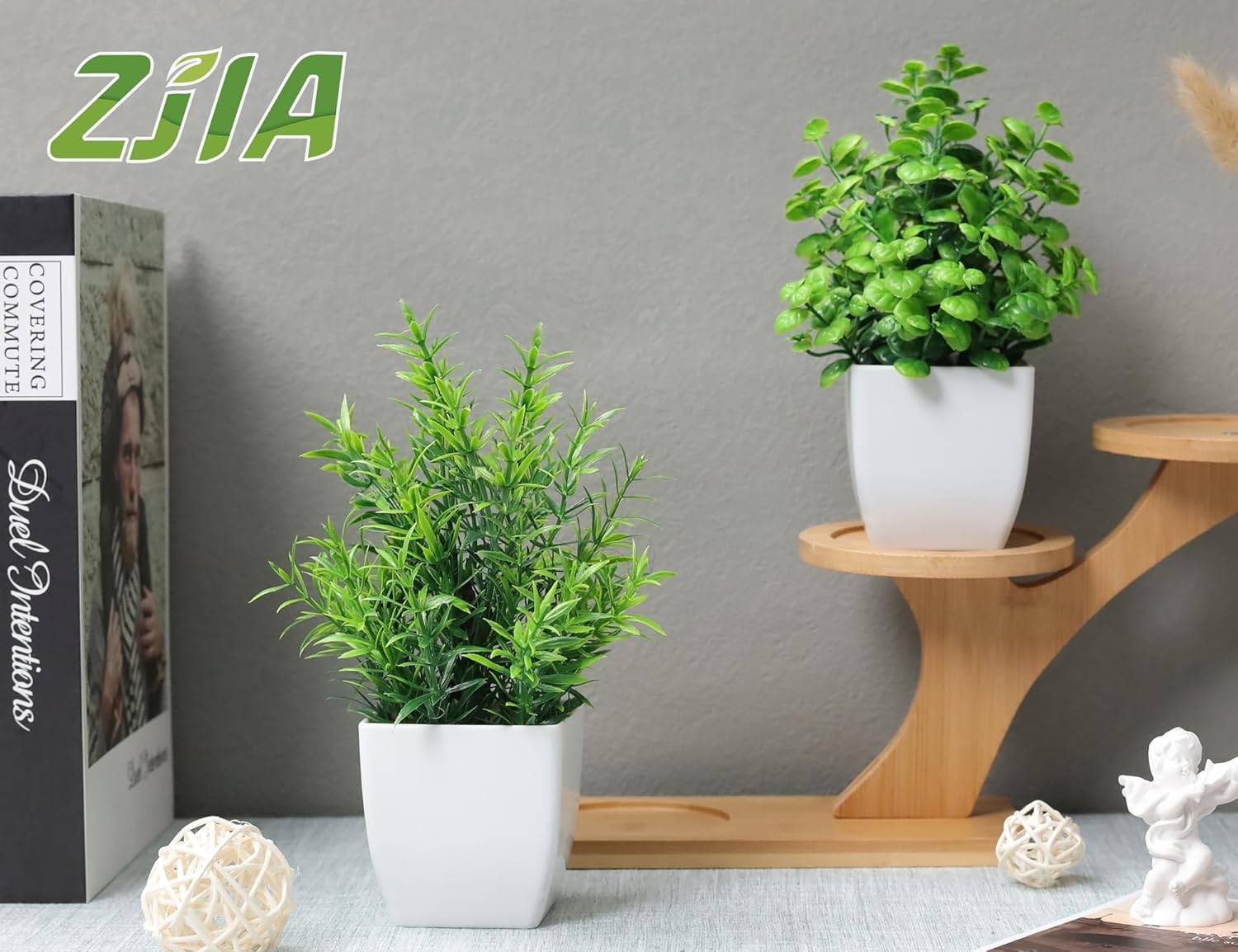 Realistic 2 Pack Faux Eucalyptus Plants – Dust & UV Resistant Indoor Decor