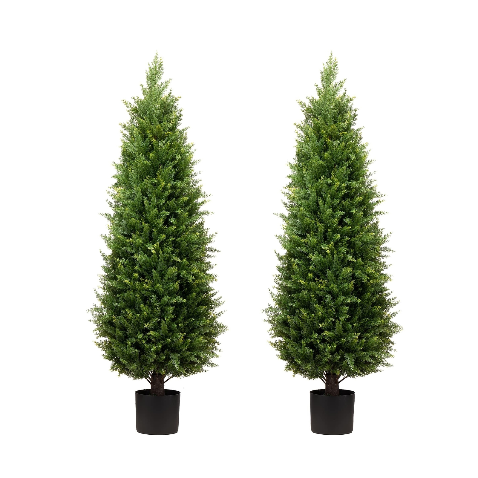 ECOLVANT 4ft Artificial Cedar Tree, UV Resistant, Plastic Material, Green Col…