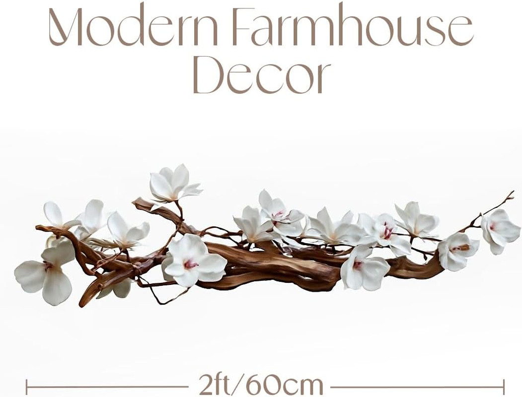 Magnolia Vine Driftwood Centerpiece – Spring Home Decor & Gift for Mom