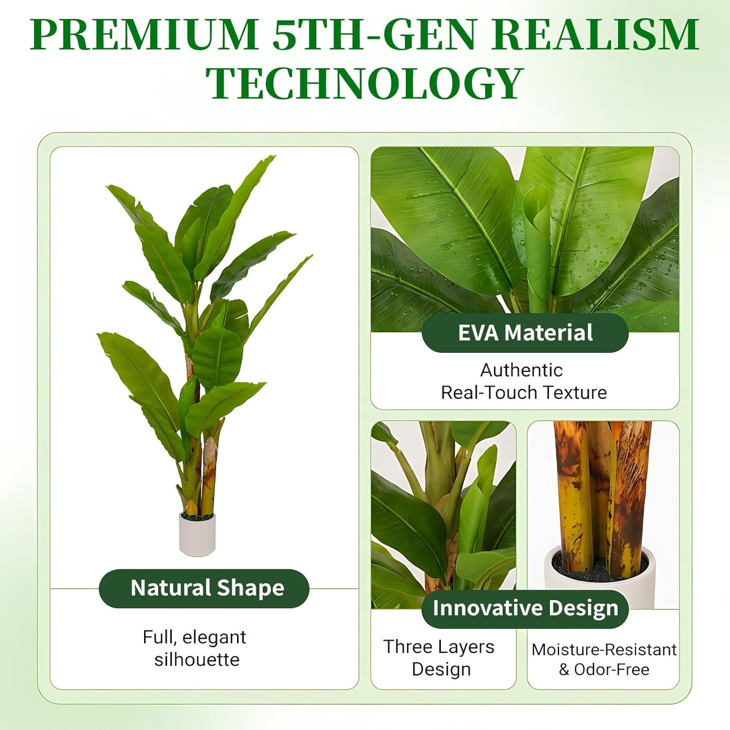 6FT Luxury Faux Banana Tree – Large Indoor Tropical Plant for Home Decor