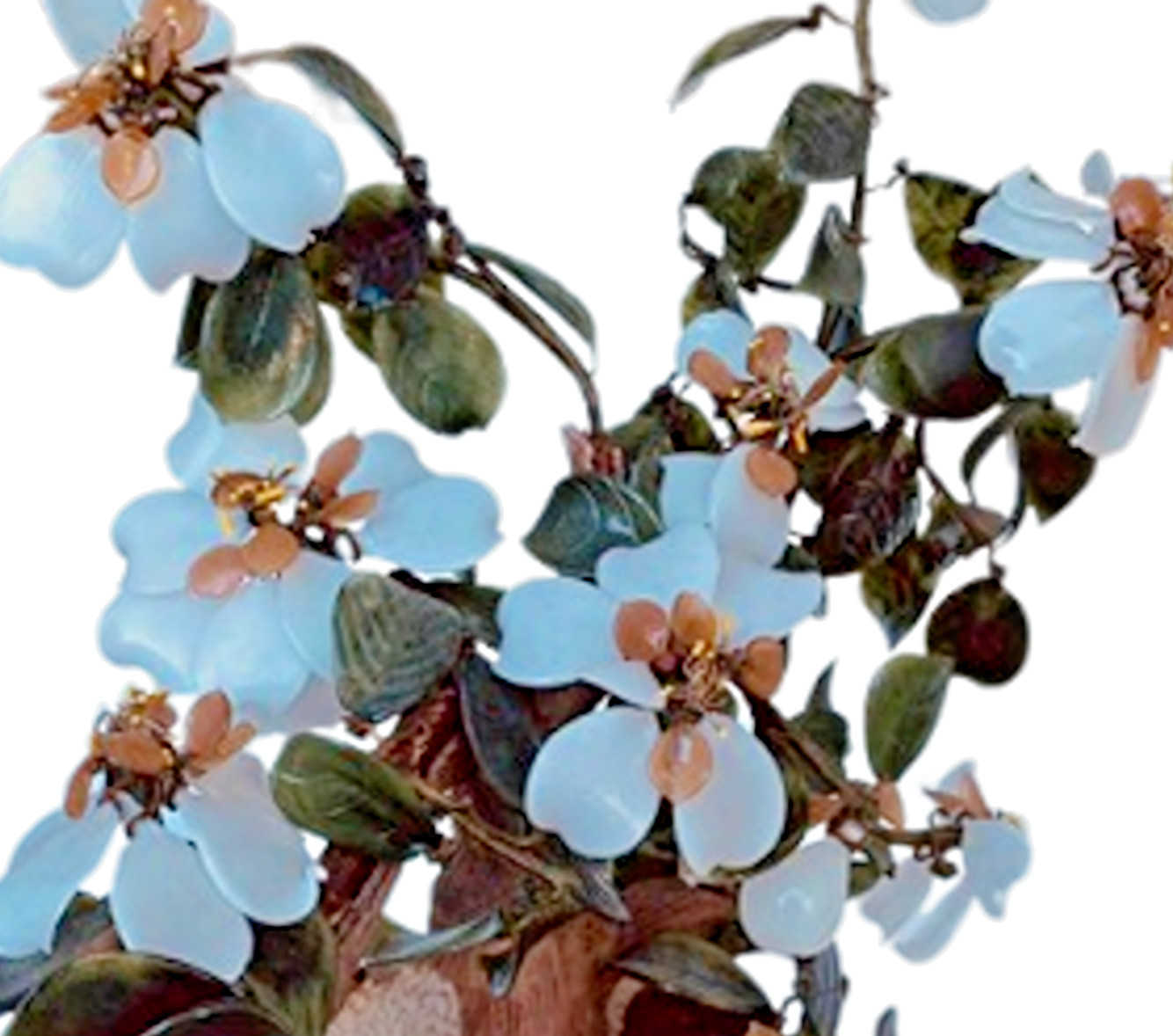 JADE FLOWER TREE-BONSAI TREE JADE STONE GLASS FLOWERS