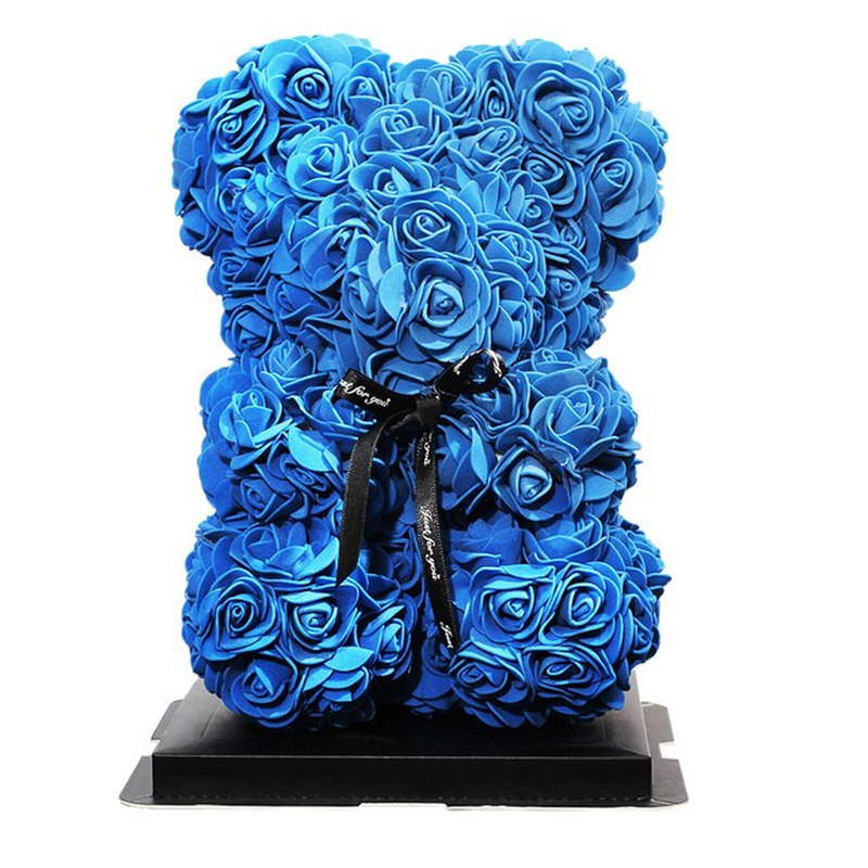 New 25Cm Teddy Rose Flower Bear Gift Box Wedding Christmas Decoration Valentine’