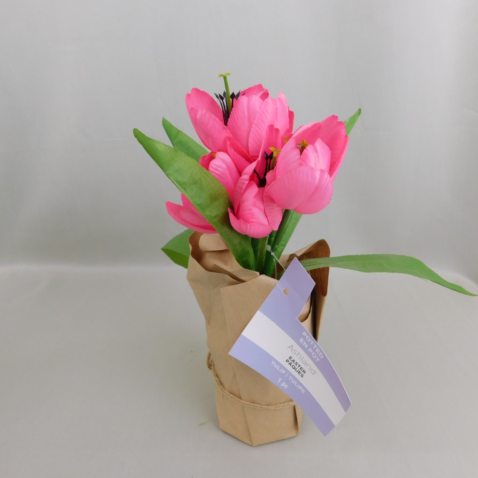 Lot 4pc Tulips & Daffodils 13″ Artificial Flower Pots Spring-Easter Decor #C498