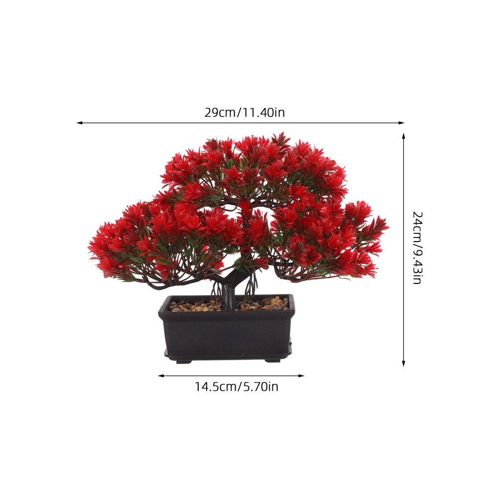 Artificial Bonsai Tree Plastic Desk Ornament for Japanese Style Home Decoration