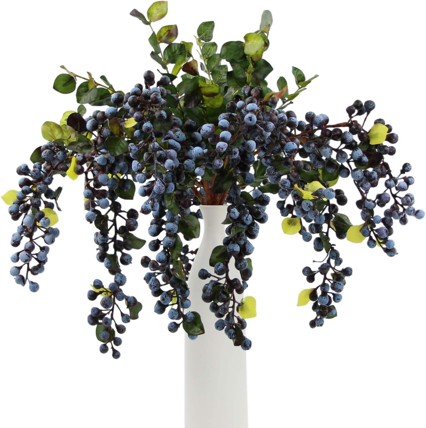 2Pcs Frosted Blueberry Stems | Fall Decor for Wreaths & Thanksgiving