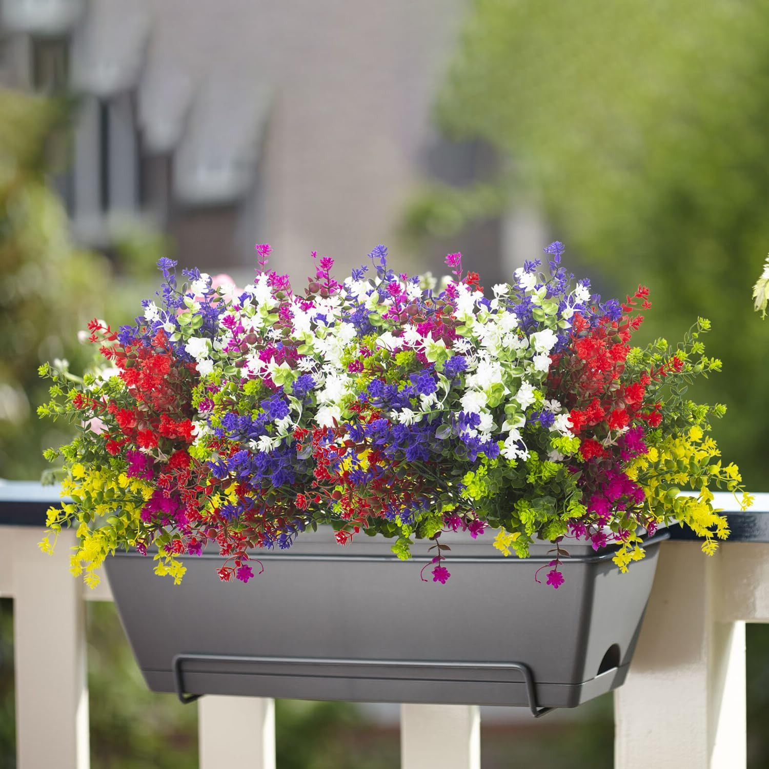 12 Bundles UV Resistant Artificial Flowers for Outdoor Garden Décor