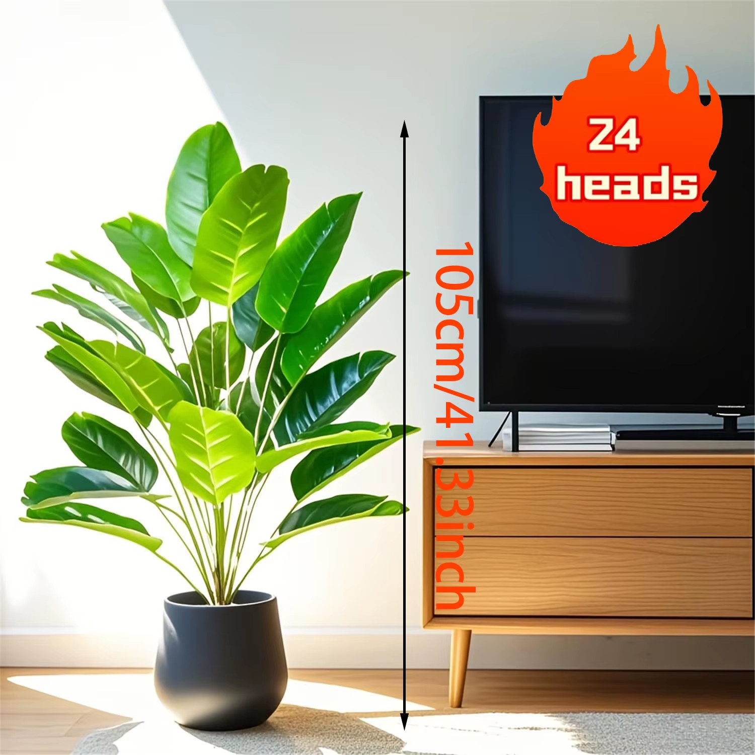 24 Leaves Extra Large Realistic Artificial Palm Plant High-End Tropical Display