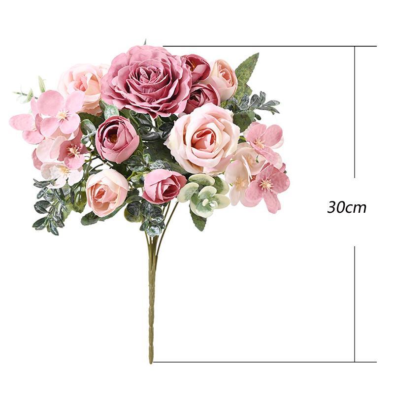 7-head Silk Peony Rose & Hydrangea Bouquet – Elegant Decor for Home & Events
