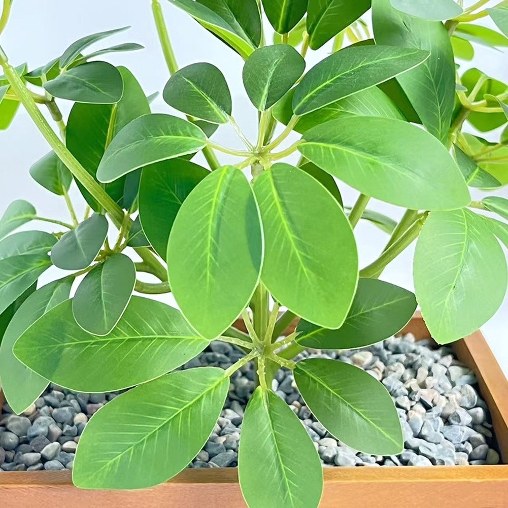 Green Artificial Seven Point Leaf Stem for Photography and Interior Decor