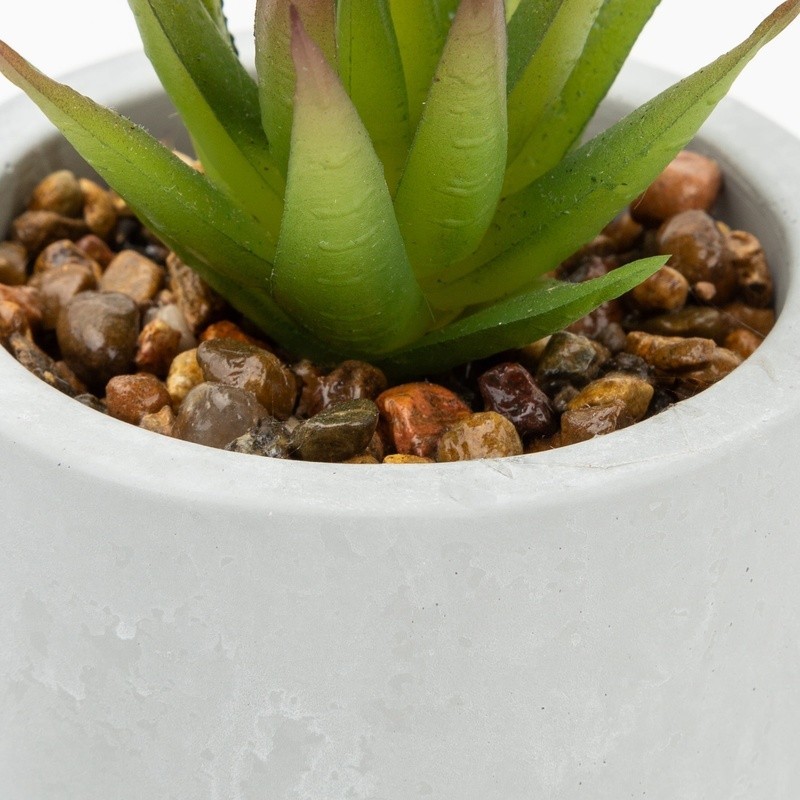 3 Piece Faux Succulent Set Artificial Plants Gray Ceramic Planters Indoor Decor