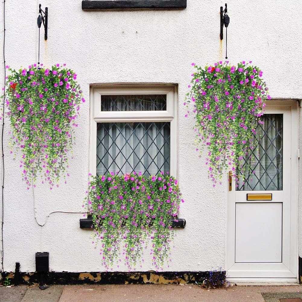 Artificial Hanging Flowers 3 Pack Fake Vine Plants Outdoor Indoor Porch Decor Se
