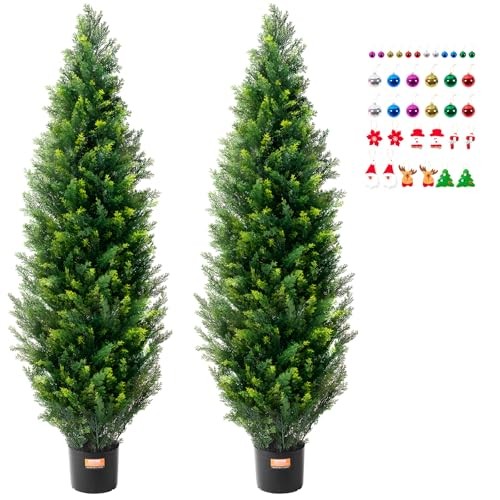 VEVOR Artificial Topiary Cedar Tree 60 Inch 2 Pieces